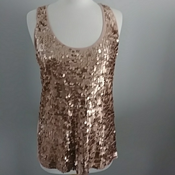 Apt. 9 Tops - NWT APT. 9 ROSE/BLUSH SEQUIN TANK TOP SIZE XL